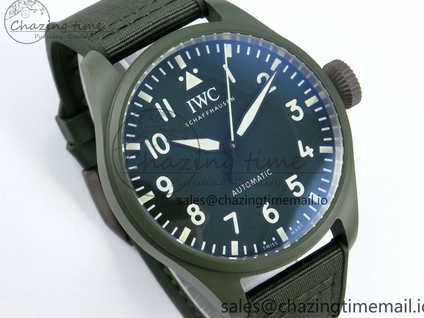 MIROTIME 0117 Big Pilot IW329802 M+F 1:1 Best Edition Green Dial on Green Nylon Strap MY Unique 7002
